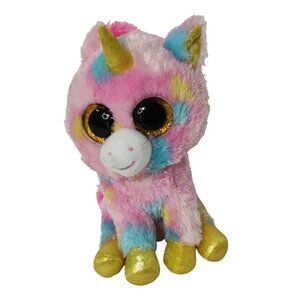 Ty Beanie Boos TySilk Fantasia Unicorn Plush Pink Colorful 2017 Stuffed Animal
